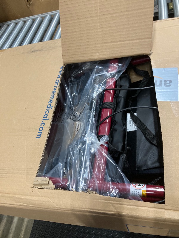 View 2 of ***MINOR SMUDGE ON SEAT***Drive Medical Aluminum Rollator Walker Fold Up and Removable Back Support, Padded Seat, 6" Wheels, BURGUNDY