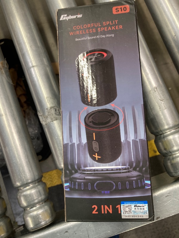 Photo 1 of ***MISSING PIECES -SELLING AS PARTS ONLY*** CYBORIS 2 in 1 Portable Splittable Bluetooth Speaker, Waterproof Split Wireless Speaker Bluetooth V5.3 with 20W Loud Stereo Sound, 24H Playtime, True Wireless Pairing for Home, Outdoor or Travel