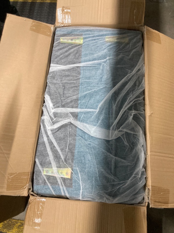 Photo 1 of **BOX 2 ONLY/MISSING PARTS/CONTAINS ONLY THE TWO ARMS***39 Inch Accent Chair- Lumbar Pillow- Blue Chenille- Metal- Solid Wood