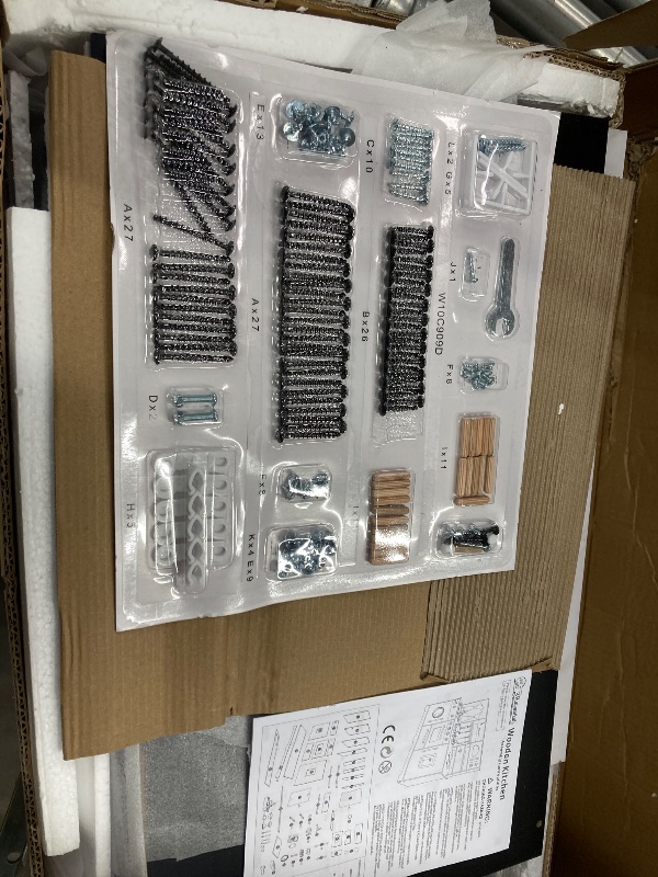 Photo 1 of ***SCRATCHED & BROKEN PIECES IN PICTURES***Wooden Play Kitchen with Light & Sound, Toy Sink and Water Dispenser with Runing Water, Large Toddler Kitchen Playset with Washing Machine,Premium Gifts for 3+Years Boys Grils Kids***SCRATCHED & BROKEN PIECES IN 