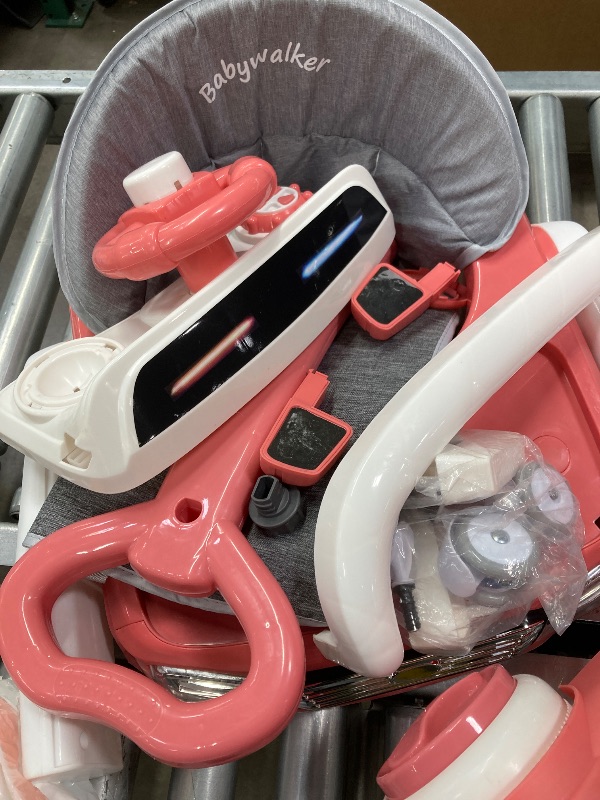 Photo 1 of ***SELLING AS PARTS ONLY -MISSING PIECES *** WonderStone 6 in 1 Baby Walker, Height-Adjustable Push Walker with Music & Light Toys, Baby Bouncer, Baby Activity Center for Boy Girl 6-18 Months (Pink)
