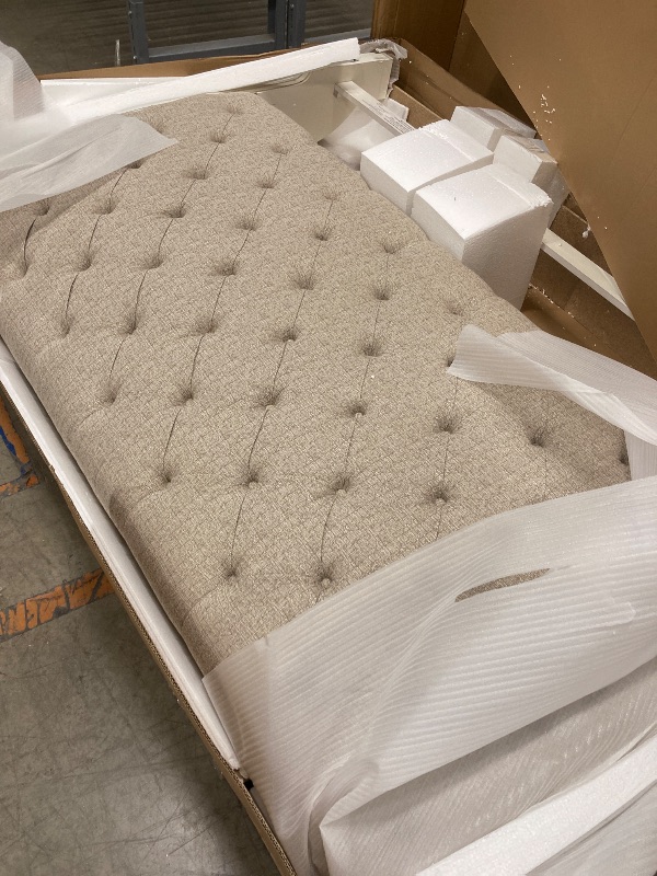 View 1 of *** HEADBOARD ONLY -SELLING AS IS*** 
Liberty Furniture king uph sleigh headboard item # 520-Br22HU  ***(BOX RIPPED/TORN)