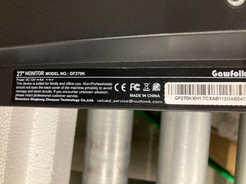 Photo 1 of **MISSING POWER ADAPTER***Gawfolk 27 Inch Curved Gaming Monitor, FHD 1080P, 180Hz, 1800R Curvature, Frameless,  BLACK