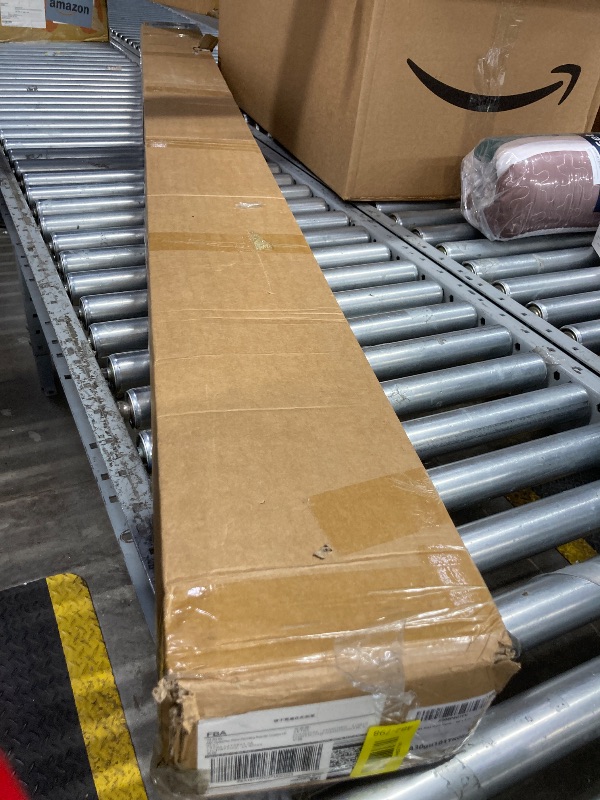 Photo 1 of **CHIPS AND CRACKS ON ONE END-SEE PICS***Art3d 8-Pack 96 x 6in. WPC Acoustic Slat Wall Panel for Modern Interior Decor, TV Background, Living Room, Oak