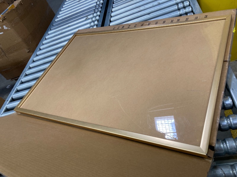 Photo 1 of **PLASTIC HAS CRACK--SEE PIC**MCS Foundation 24x36 Poster Frame Traditional Brass, Vertical & Horizontal Wall Hanging Large Picture Frame for Photos, Posters & Art Prints (1-Pack)