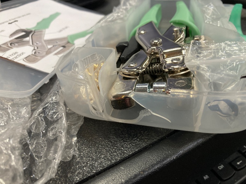 Photo 1 of ***CASE IS DAMAGED***3/16 & 1/8 Grommet Tool Kit and Eyelet Hole Punch Plier, Grommet Eyelet Pliers Tool Set with 160 Pcs Metal Grommets Eyelets and Case for Leather Bags Clothes Belt Cards and Crafts***CASE IS DAMAGED***