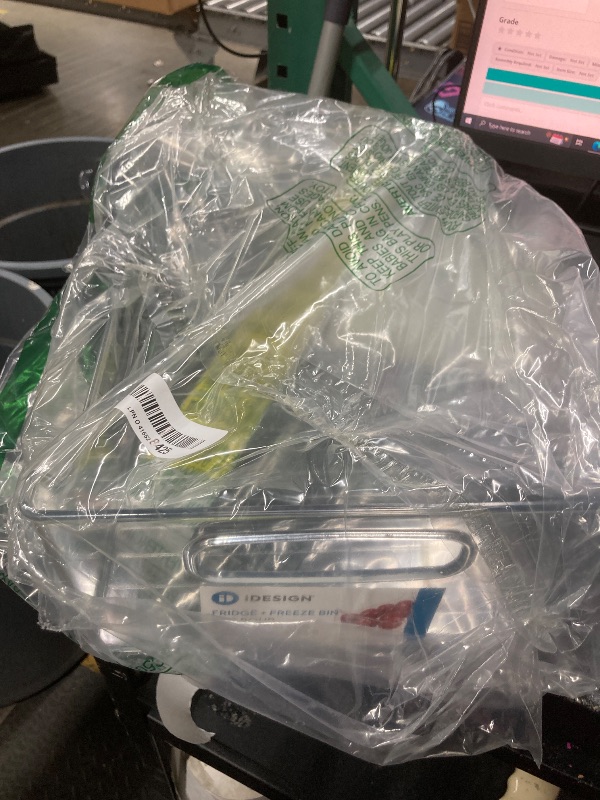 Photo 1 of iDesign Stackable Storage Bin with Handles for Pantry or Fridge, Clear, Made in USA