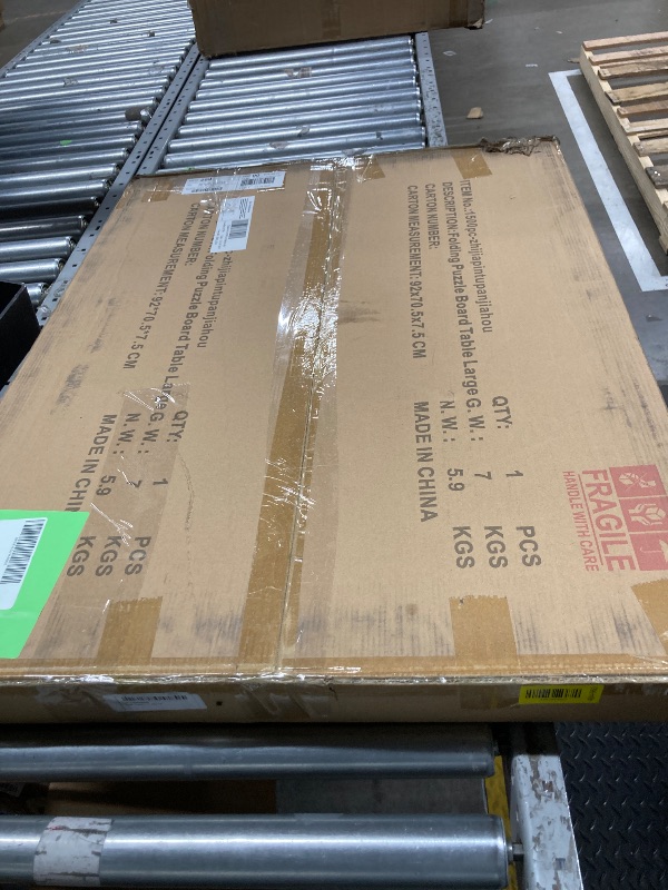 Photo 1 of 1500 Piece Puzzle Table with Folding Legs and 4 Sliding Drawers,34" x 26" Wooden Jigsaw Puzzle Board with Protective Coverfor Adults
