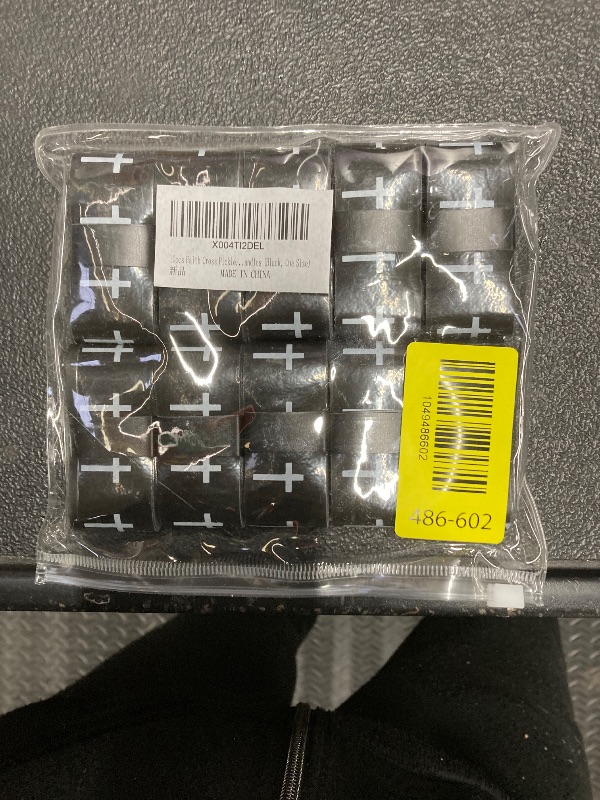 Photo 1 of 10pcs Tacky Faith Cross Pickleball Overgrip, Religious Anti Slip Pickleball Tape Moisture-Wicking Grip Tape, Standard & Skinny Handles (Black, One Size)