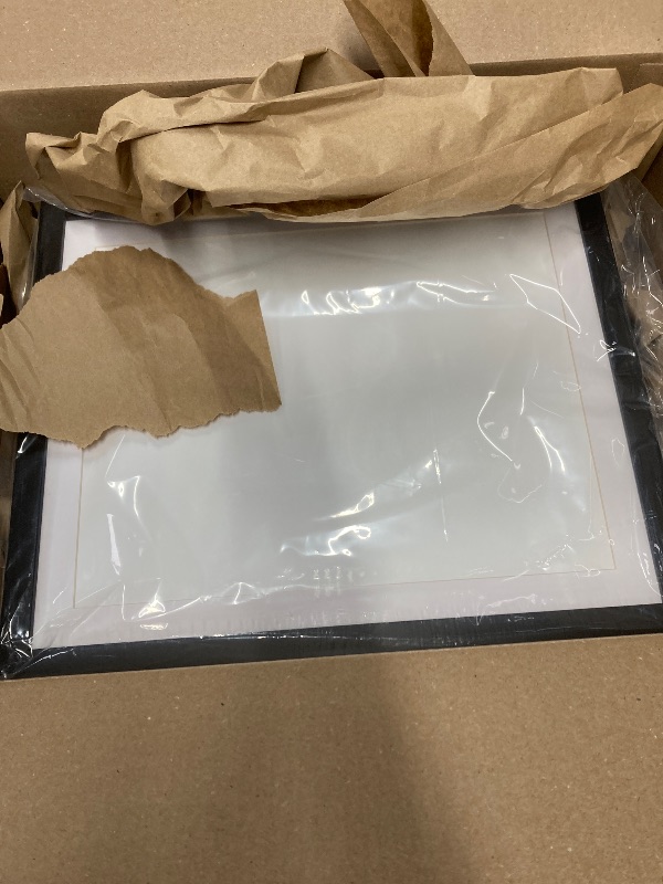 Photo 1 of 12x15 Frame with Mat - Black 14x17 Frame Wood Made to Display Print or Poster Measuring 12 x 15 Inches with White Photo Mat