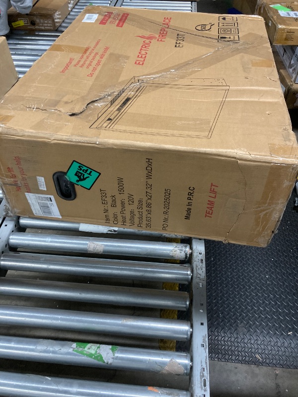 Photo 4 of Valuxhome Electric Fireplace, 36 Inches Fireplace Insert with Overheating Protection, Fire Crackling Sound, Remote Control, 750/1500W, Black