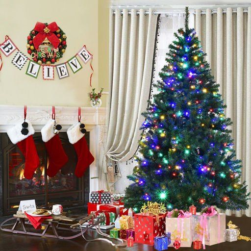 Photo 1 of 6 Ft. Pre- Artificial Christmas Tree with 350 LED Lights