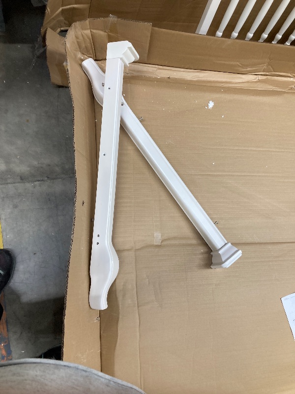 Photo 1 of **MISSING HARDWARE/DAMAGE LEG-SEE PIC***évolur Aurora 5-in-1 Convertible Full-Size Baby Crib in Ivory Lace, GreenGuard Gold & JPMA, 3 Mattress HeightsRibbon Bow Scrollwork & Queen Anne Feet, Converts to Toddler, Day & Full-Size Bed