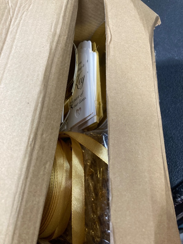 Photo 1 of 100 Sets Vintage Key Bottle Opener Wedding Favors, Wedding Party Souvenir Gift for Guests with Thank You Tag Card Pillow Candy Box and Satin Ribbon (Gold)