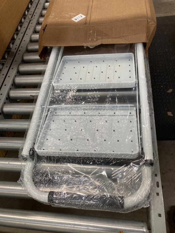 Photo 1 of 3 Step Ladder, Folding Step Stool with Wide Anti-Slip Pedal, 330lbs Sturdy Steel Ladder, Convenient Handgrip, Lightweight, Portable Steel Step Stool