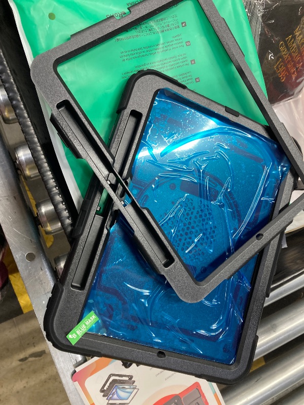 Photo 1 of **STRAP IS MISSING***SEYMAC for iPad Pro 11 Inch Case M5 2025 / M4 2024, Heavy Duty Shockproof Protective Case with Screen Protector, 360° Rotating Stand, Hand/Shoulder Strap and Pen Holder, Black**STRAP IS MISSING***