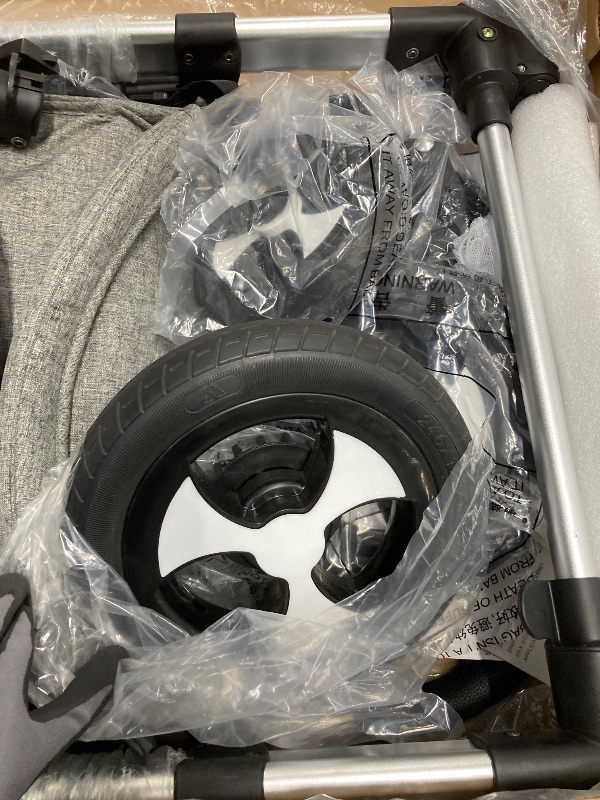 Photo 1 of *Scratches on the sun cover handle* AILEEKISS 3-in-1 Convertible Baby Stroller with Big Seat and Adjustable Canopy, 24 Pound, Dark Grey
