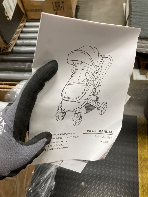 Photo 1 of *Scratches on the sun cover handle* AILEEKISS 3-in-1 Convertible Baby Stroller with Big Seat and Adjustable Canopy, 24 Pound, Dark Grey
