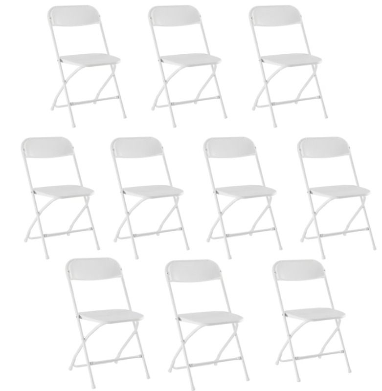 Photo 1 of *Feet scuffed* CONCETTA Plastic Folding Chair Set of 10, 330LB Load Capacity Lightweight for Indoor/Outdoor, White
