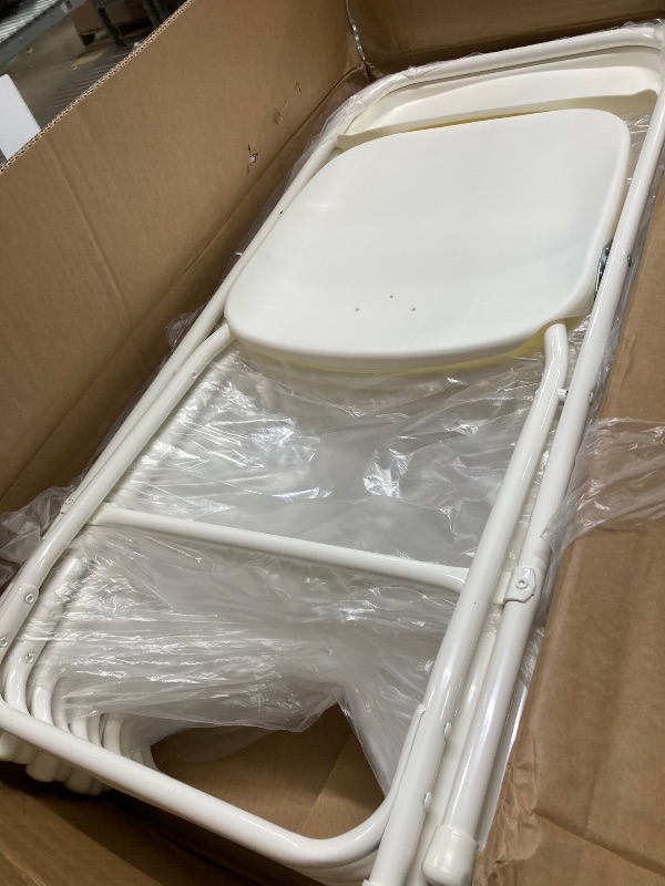 Photo 1 of *Feet scuffed* CONCETTA Plastic Folding Chair Set of 10, 330LB Load Capacity Lightweight for Indoor/Outdoor, White

