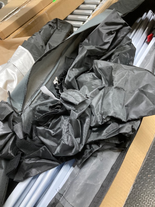 Photo 1 of *Pole dented/Paint peeling* SANOPY 10' x 10' Pop up Canopy Party Tent with 4 Removable Sidewalls, Wave Eave Outdoor Waterproof Patio Gazebo Tent with Carry Bag, Backyards Camping Picnics, Black