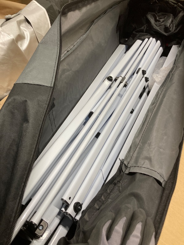 Photo 1 of *Pole dented/Paint peeling* SANOPY 10' x 10' Pop up Canopy Party Tent with 4 Removable Sidewalls, Wave Eave Outdoor Waterproof Patio Gazebo Tent with Carry Bag, Backyards Camping Picnics, Black