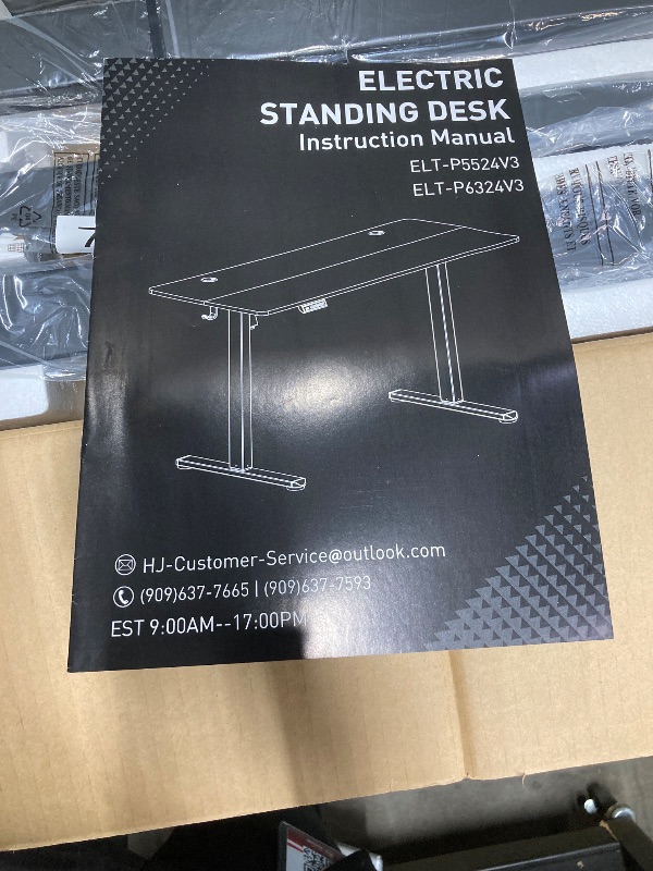 Photo 1 of *Chipped edges for desk top pieces* edx Electric Standing Desk, Height Adjustable Desk, 55 x 24 Inches Ergonomic Stand up Desk with Memory Preset and T-Shaped Metal Bracket for Home Office
