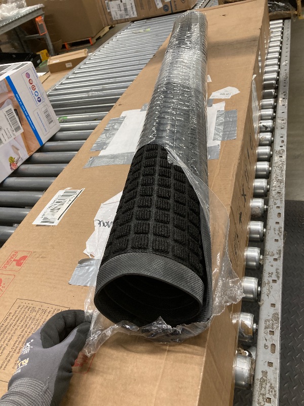 Photo 1 of *Used/Dirty* SIXHOME Outdoor Mat Non Slip Doormat 17"x30" Front Door Mat Outside Absorbent Rubber Welcome Mat Low Profile Dirt Trapper Indoor Outdoor Doormat Thicken Checker Entryway Rug Floor Mat Black
