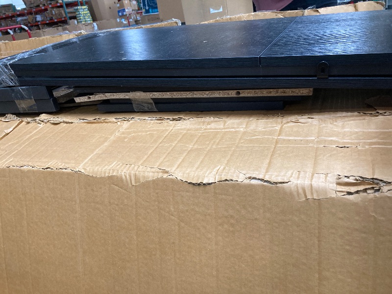 Photo 1 of *Small scratches* Pinmoco Electric Fireplace TV Stand for TVs up to 65", Gaming LED Entertainment Center with Open Storage Shelves for Living Room, Bedroom, Black
