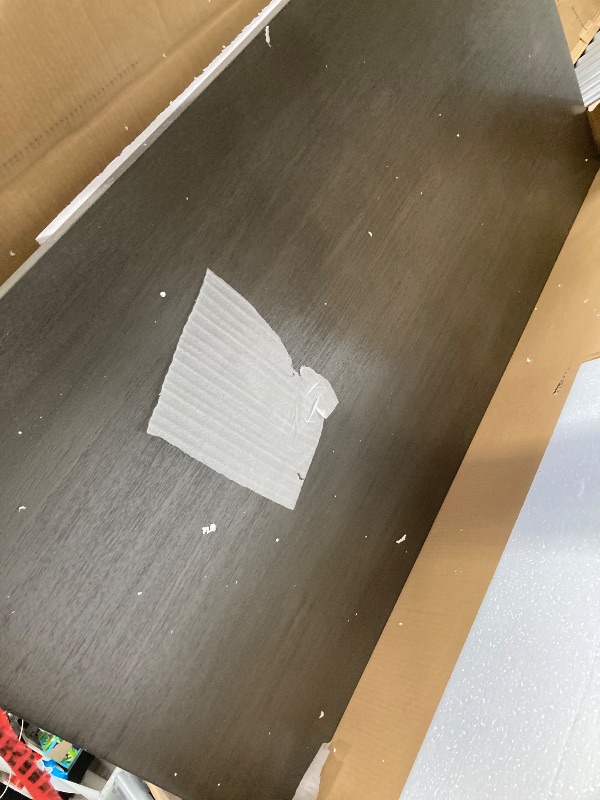 Photo 1 of *Damaged corner to table* Signature Design by Ashley Caitbrook Rustic Counter Height Dining Table with Storage, Dark Gray