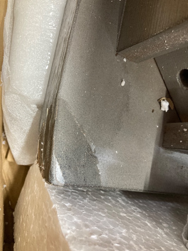 Photo 1 of *Damaged corner to table* Signature Design by Ashley Caitbrook Rustic Counter Height Dining Table with Storage, Dark Gray