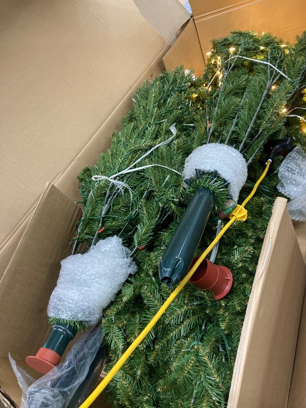 Photo 1 of *HEAVY* National Tree Company 10 ft Pre-Lit Dunhill Fir Artificial Christmas Tree, 1,200 LED Lights, 5,090 Tips, PowerConnect, Foot Pedal, 10 Light Functions, Includes Stand, Green