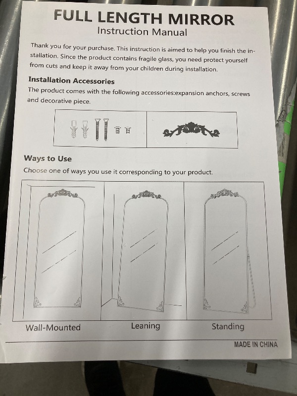 Photo 1 of *HEAVY* *Dimensions Unknown* Full Length Black Frame Mirror