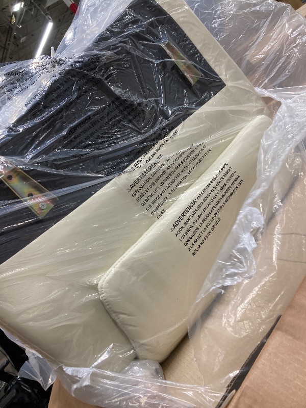 Photo 1 of *Unsure if pieces are missing* MALOL Modern Leather Swivel Rocker Recliner – Glider Reclining Chair with Footrest, Wide Seat Cushion & Comfortable Support for Living Room, Nursery, Bedroom, Beige