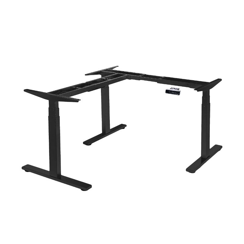 Photo 1 of *HEAVY* VWINDESK VJ301 L Shaped Electric Height Adjustable Standing Corner Desk Frame Only W/Triple Motor, Ergonomic Sit Stand Up Height Adjustable Steel Base with Digital Memory Keypad (Black)