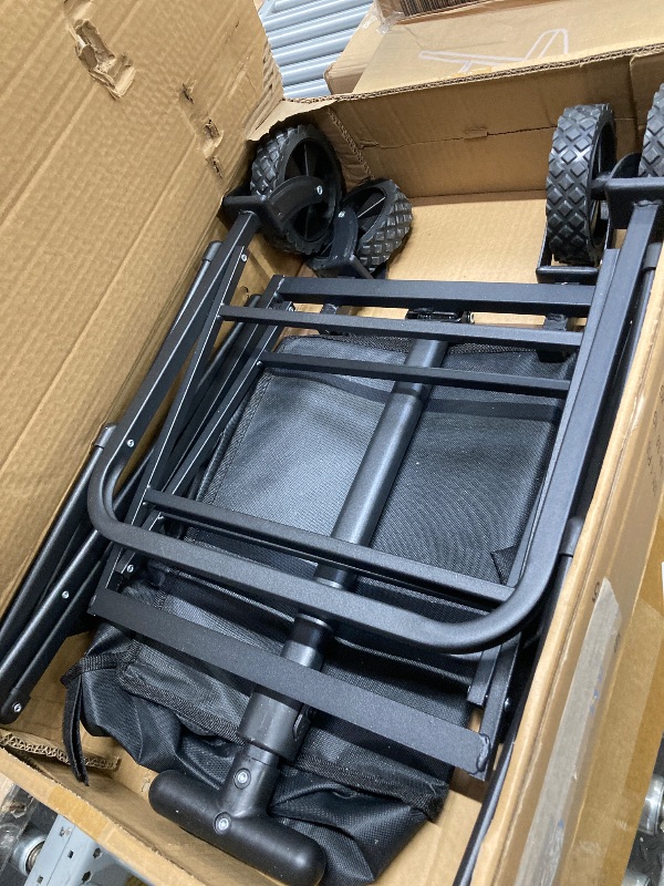 Photo 1 of *Small piece missing* Foldable Wagon Cart with Wheels for Grocery Sports Garden Shopping Camping?Black
