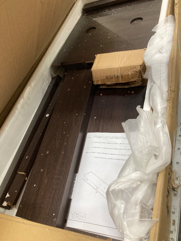 Photo 1 of *Piece Broken* Walker Edison Open Storage Fireplace TV Stand for TVs Up to 80", Espresso