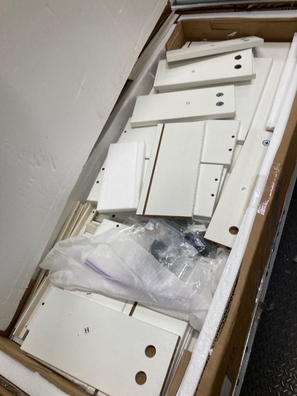 Photo 1 of *Small chips in the paint* Walsunny Bathroom Floor Cabinet Storage Organizer Freestanding Wooden Cupboard with Door Drawers Adjustable Shelf for Small Spaces Laundry Room Kitchen Living Room Bedroom Home Office,White
