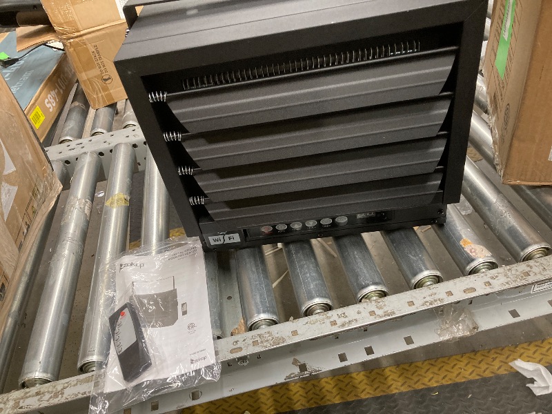 Photo 1 of *Cord missing to test* Ktaxon WiFi Smart Electric Garage Heater, 7500W Ceiling Mount Space Heater, 240-Volt Hard-Wired Heater Fan-Forced Shop Heater with Digital Thermostat, 12H Timer, Remote Control, Black
