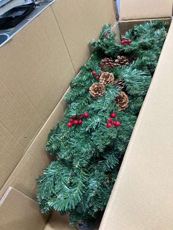 Photo 1 of *Decor on tree is squished in places* 6ft Christmas Tree with Berries and Pine Cones