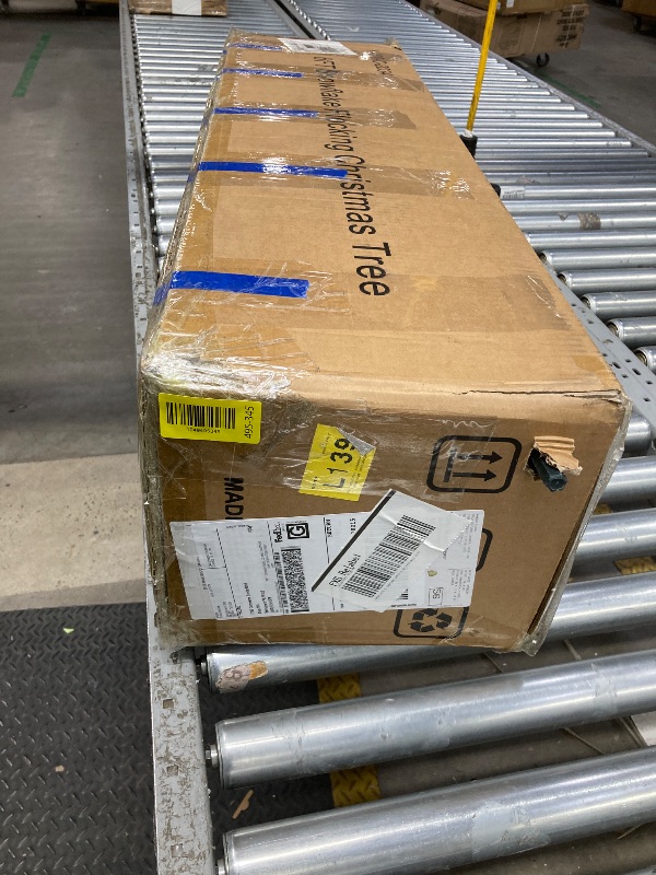 Photo 1 of *Tree base is rusted or dirty* Firstness 6ft Pre-Lit Artificial Christmas Tree with 300 LED Lights,Snow Flocked Xmas Tree
