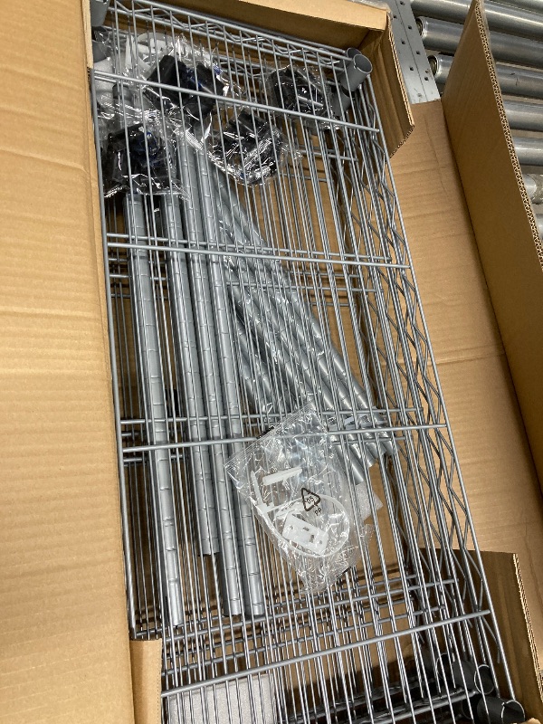 Photo 1 of *Small scratches* Ktaxon 5-Tier Wire Shelving Unit, Steel Storage Rack for Garage Office Kitchen Silver, 30" W x 14" D x 60" H