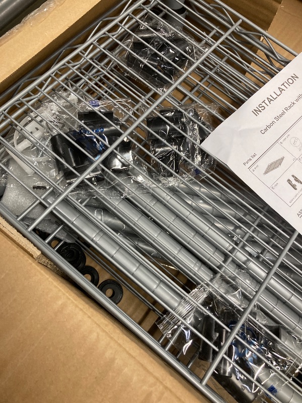 Photo 1 of *Small scratches* Ktaxon 5-Tier Wire Shelving Unit, Steel Storage Rack for Garage Office Kitchen Silver, 30" W x 14" D x 60" H