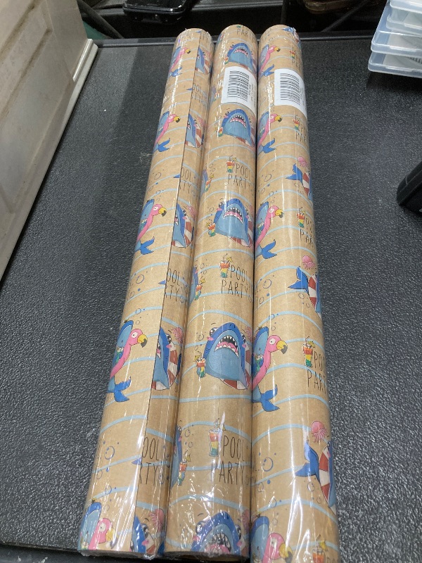 Photo 1 of *3 pack* Shark Wrapping Paper