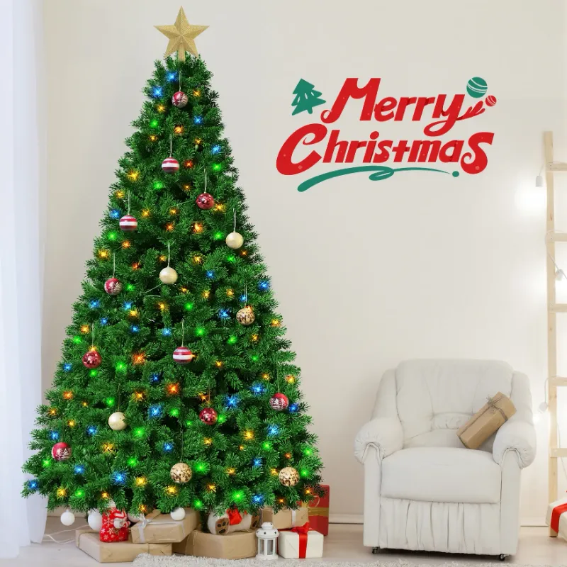 Photo 1 of *Missing piece to test lights/Missing ornaments?* VAVSEA 7.5ft Pre Lit Christmas Tree with 18pcs Ball, Artificial Christmas Tree with Lights, Xmas Tree for Holiday Party, Indoor and Outdoor Decoration