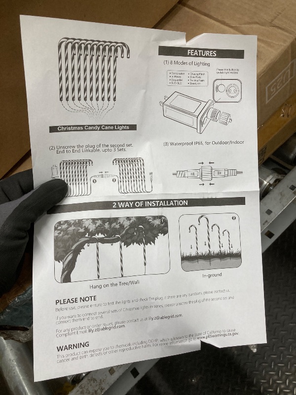 Photo 1 of *Ends may need to be fixed on* Outdoor Candy Cane Lights, Multi-colored