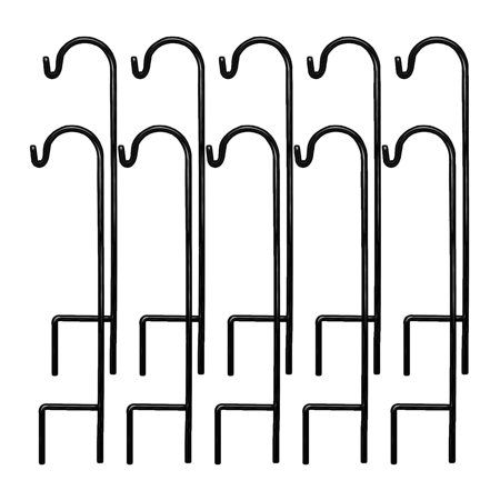 Photo 1 of *Used/Small scratches on the poles* Ashman 35 Inch Shepherds Hook for Hanging Plants, Feeders, 10 Pack, Black
