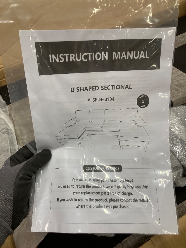 Photo 1 of *Box 2/2 ONLY* U Shaped Sectional, Grey