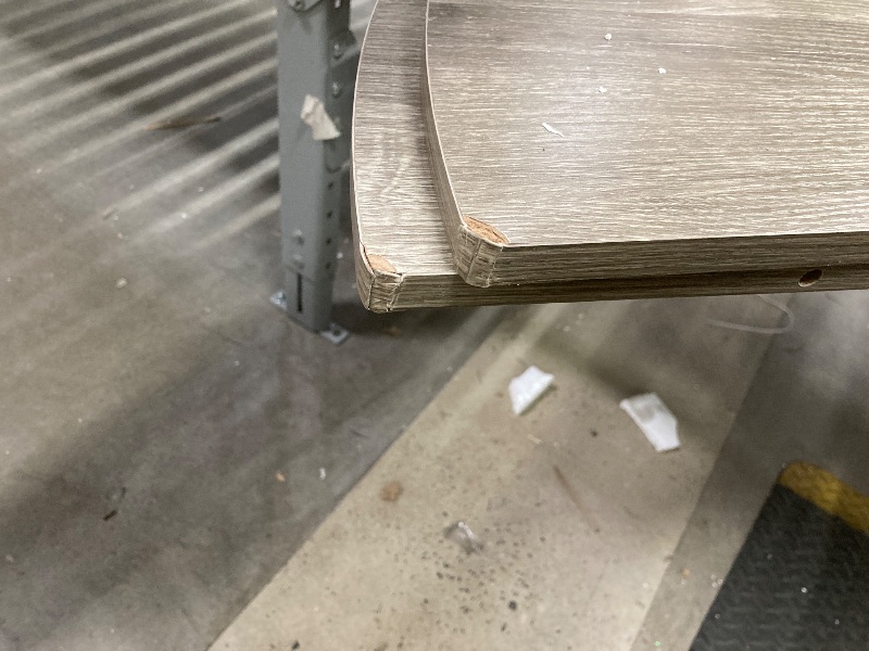 Photo 1 of *Chipped at ends* Round Dining Table, Vintage Brown