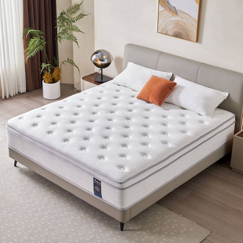 Photo 1 of *HEAVY* *FACTORY SEALED* Madevos 10 inch Queen Mattress in a Box,Breathable Memory Foam & Individual Pocket Spring Hybrid Mattress,Medium Support,White